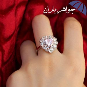 انگشتر نقره زنانه دور جواهری