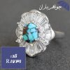 انگشتر فیروزه نیشابور شجری اصل دور جواهری زنانه