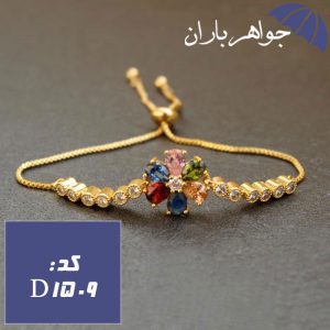 دستبند استیل طلایی زنانه مدل گل
