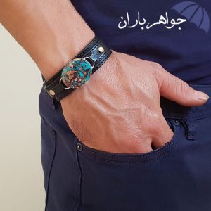 دستبند فیروزه نیشابور شجری اصل مردانه