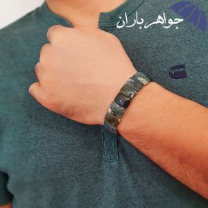 دستبند عقیق خزه ای سبز درشت اصل