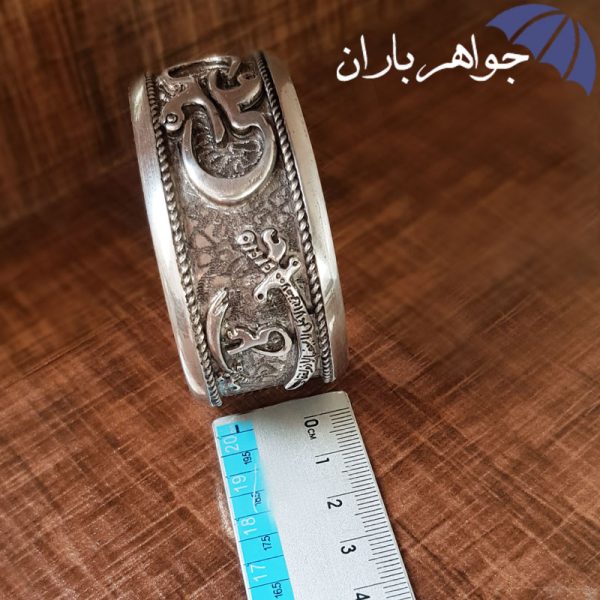 دستبند نقره مردانه طرح اسم علی و شمشیر ذوالفقار