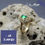 انگشتر طلاروس عقیق سبز دورجواهری زنانه