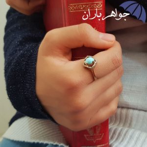 انگشتر طلاروس فیروزه نیشابوری اصل زنانه
