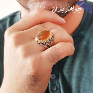 انگشتر عقیق یمنی اصل حکاکی و من یتق الله مردانه جواهرباران