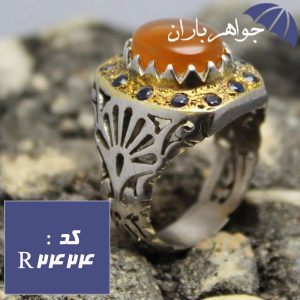 انگشتر عقیق یمنی شرف الشمس اصل دوربرنجی دست ساز