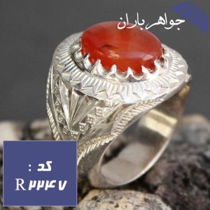 انگشتر عقیق یمنی شرف الشمس اصل آینه کاری فاخر