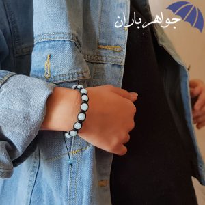 دستبند آکوآمارین اصل طرح بافت