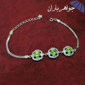دستبند نقره زبرجد اصل زنانه