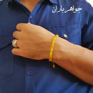 دستبند عقیق زرد اصل طرح بافت