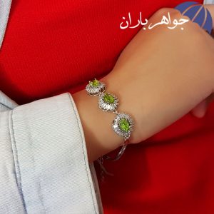 دستبند زبرجد سبز اصل دورجواهری