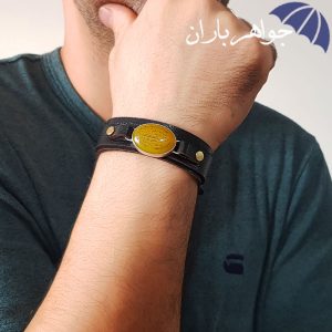 دستبند عقیق زرد اصل و من یتق الله